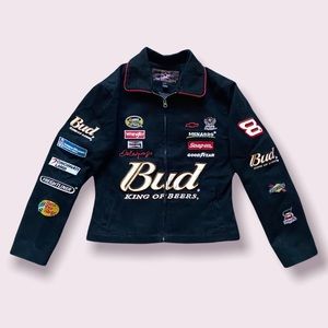 VINTAGE “DALE EARNHARDT JR. #8 | BUDWEISER” WOMENS NASCAR RACING JACKET